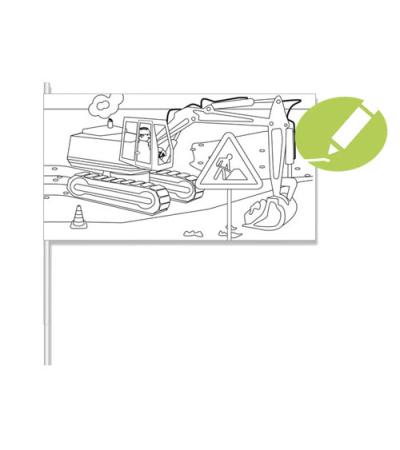 Baustellen Papierfähnchen - Flaggen Kreativ